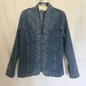 ( Bestow ) Embroidered Denim Jacket / Blazer